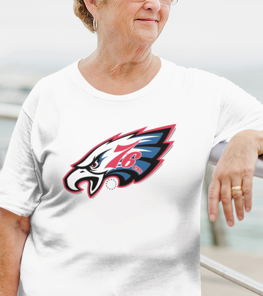 Philadelphia Eagles 76ers Logo Mashup NFL X NBA Collaboration T-Shirt