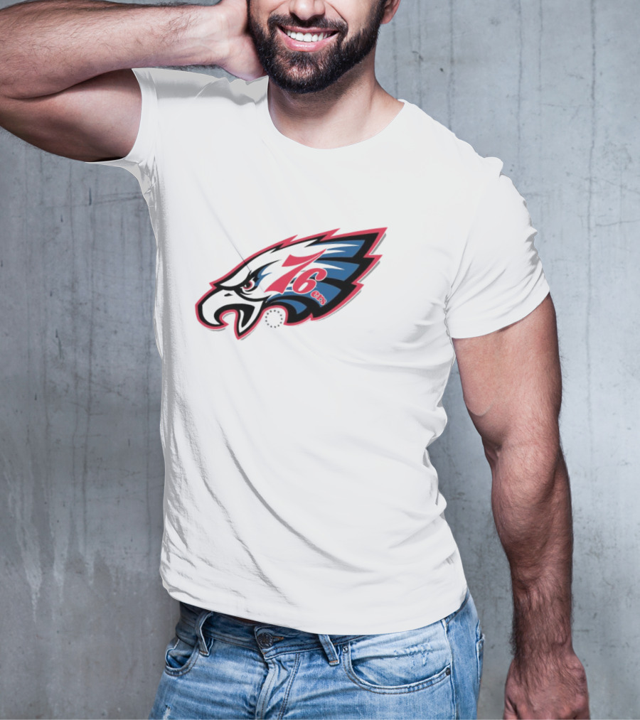 Philadelphia Eagles 76ers Logo Mashup NFL X NBA Collaboration T-Shirt