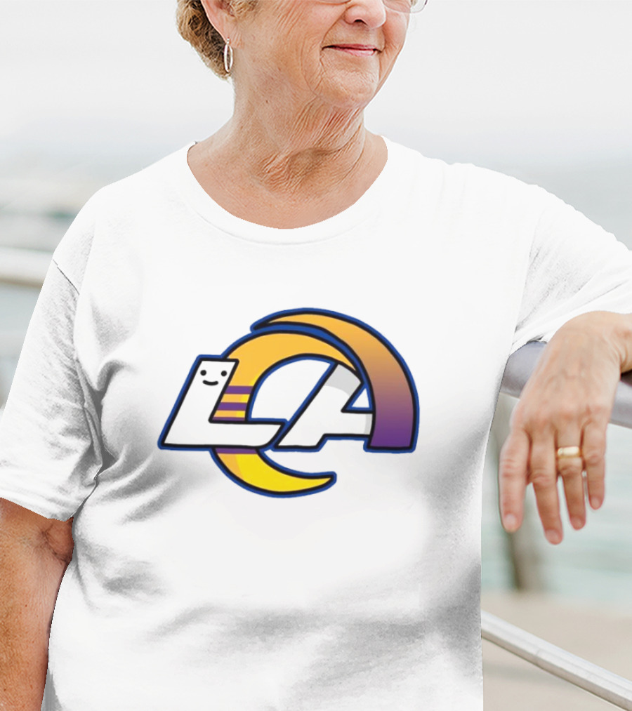 NFL NBA Los Angeles Rams Lakers Logo Mashup T-Shirt
