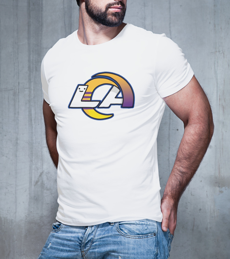 NFL NBA Los Angeles Rams Lakers Logo Mashup T-Shirt