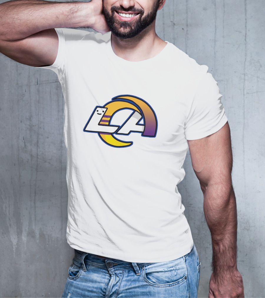 NFL NBA Los Angeles Rams Lakers Logo Mashup T-Shirt