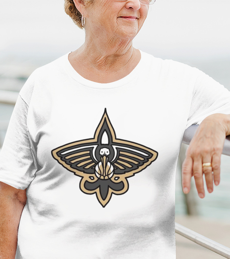 NFL X NBA Saints Pelican Logo Mashup Combine T-Shirt