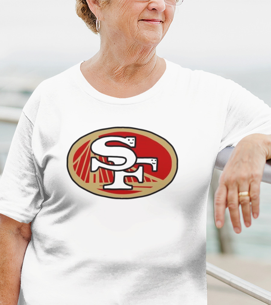 NFL X NBA San Francisco 49ers Warriors Logo Mash Combine T-Shirt