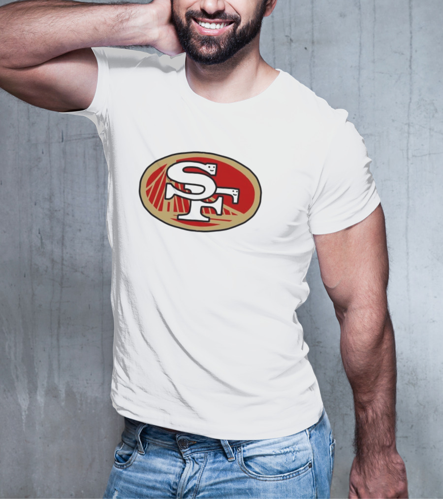 NFL X NBA San Francisco 49ers Warriors Logo Mash Combine T-Shirt