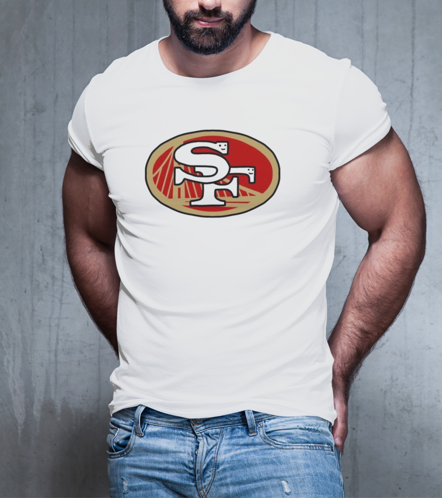 NFL X NBA San Francisco 49ers Warriors Logo Mash Combine T-Shirt