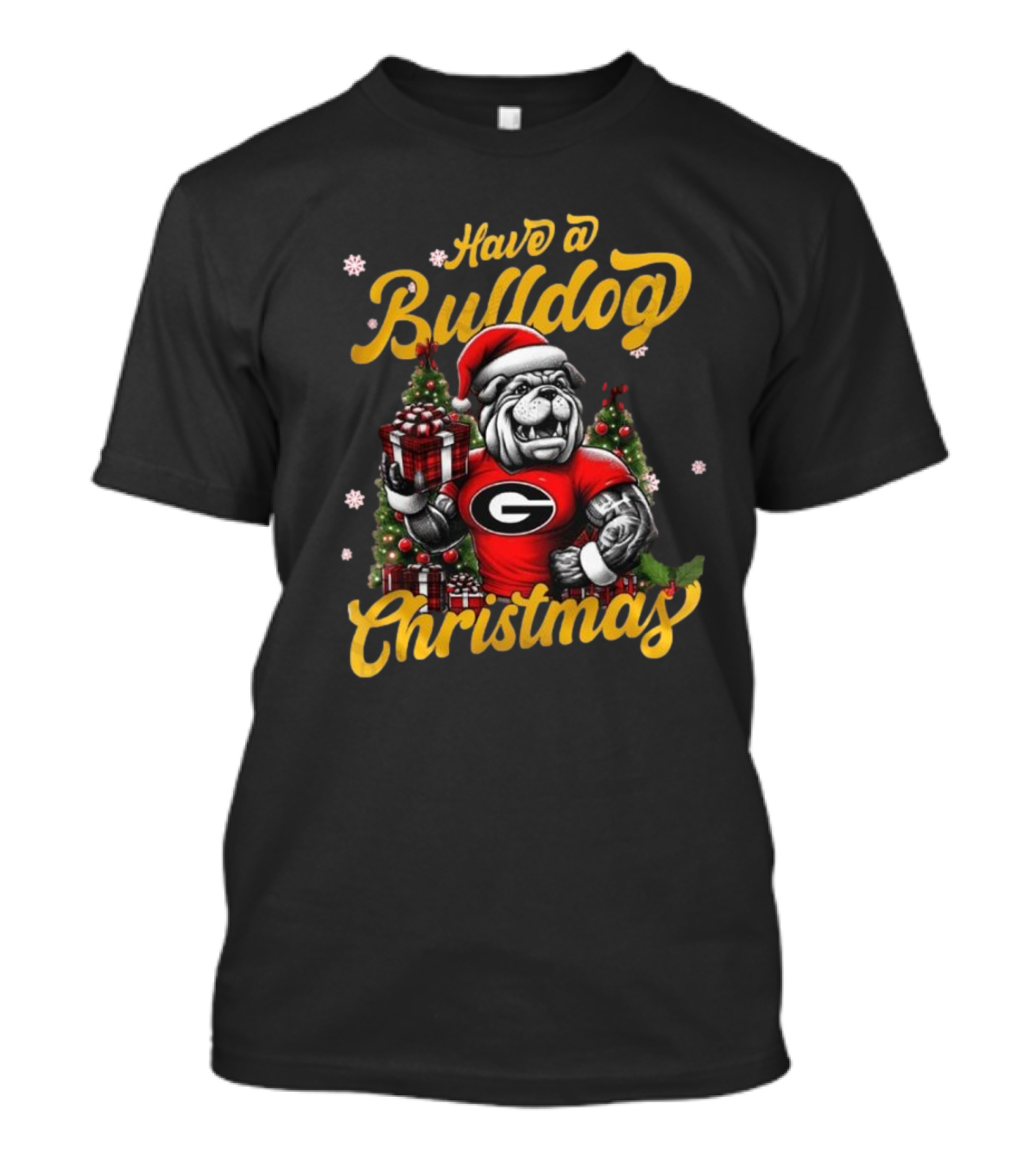 Have A Bulldog Christmas Georgia T-Shirt