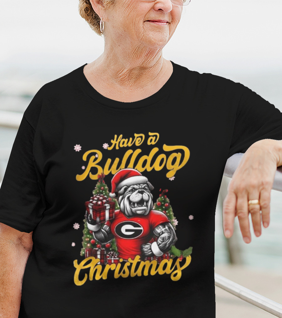 Have A Bulldog Christmas Georgia T-Shirt