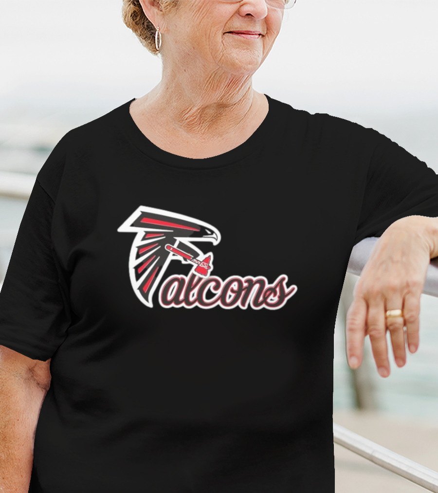 Atlanta Falcons X Atlanta Braves Logo Mashup NFL MLB Collaboration T-Shirt