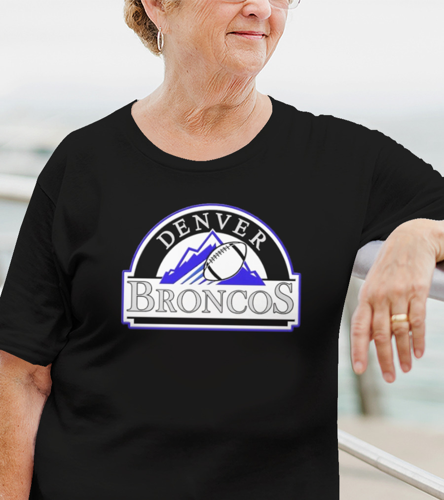 Denver Broncos Colorado Rockies Logo Mashup NFL MLB T-Shirt