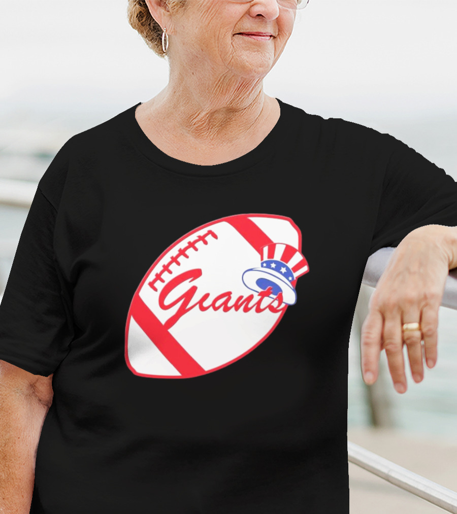 Giants Football Mashup With Yankees Hat NFL X MLB Collaboration T-Shirt