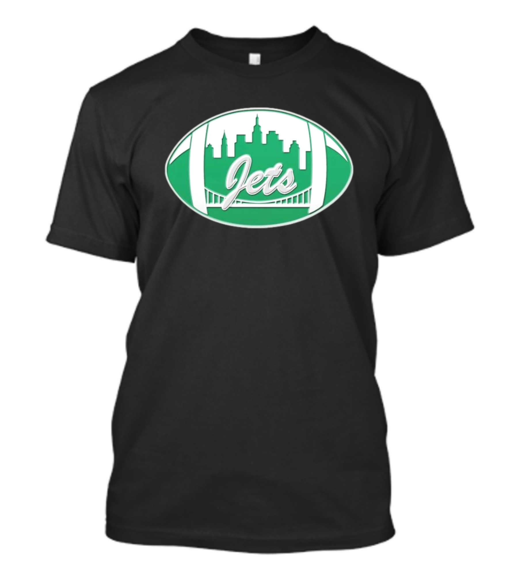 New York Jets Mets Skyline Green Football Bridge Logo NFL MLB Mashup T-Shirt