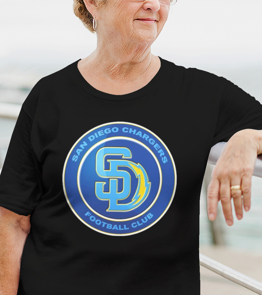 San Diego Chargers Football Club SD Logo Mashup T-Shirt