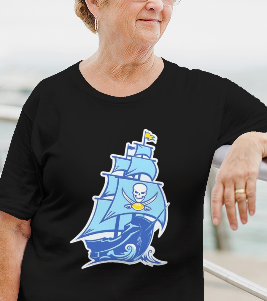 Tampa Bay Buccaneers Rays Ship Skull NFL MLB Mashup T-Shirt