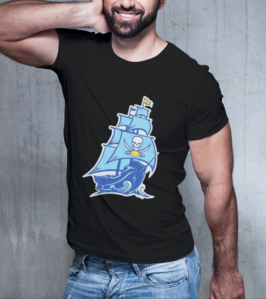 Tampa Bay Buccaneers Rays Ship Skull NFL MLB Mashup T-Shirt
