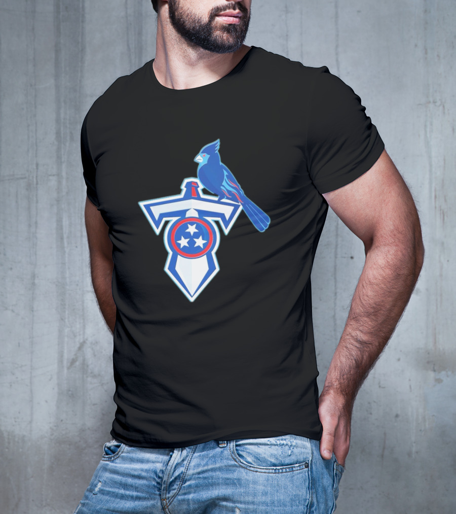 NFL X MLB Tennessee Titans St. Louis Cardinals Logo Mashup T-Shirt