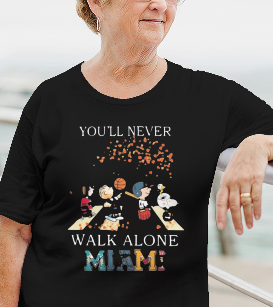 You'll Never Walk Alone Peanuts Miami Sports Team T-Shirt
