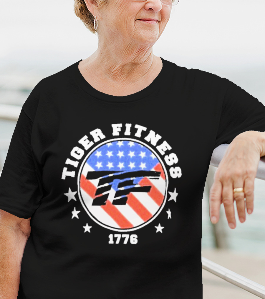 Independence Day 1776 America Flag Tiger Fitness T-Shirt