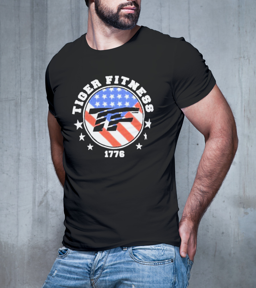 Independence Day 1776 America Flag Tiger Fitness T-Shirt