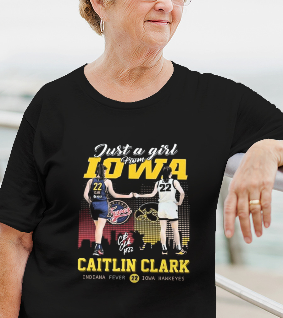 Just A Girl From Iowa Caitlin Clark Indiana Fever Iowa Hawkeyes Signature T-Shirt