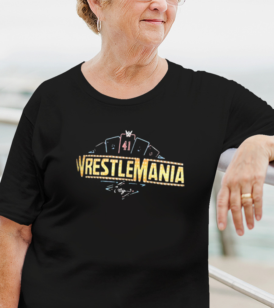 WrestleMania 41 Poker Chip Cards T-Shirt