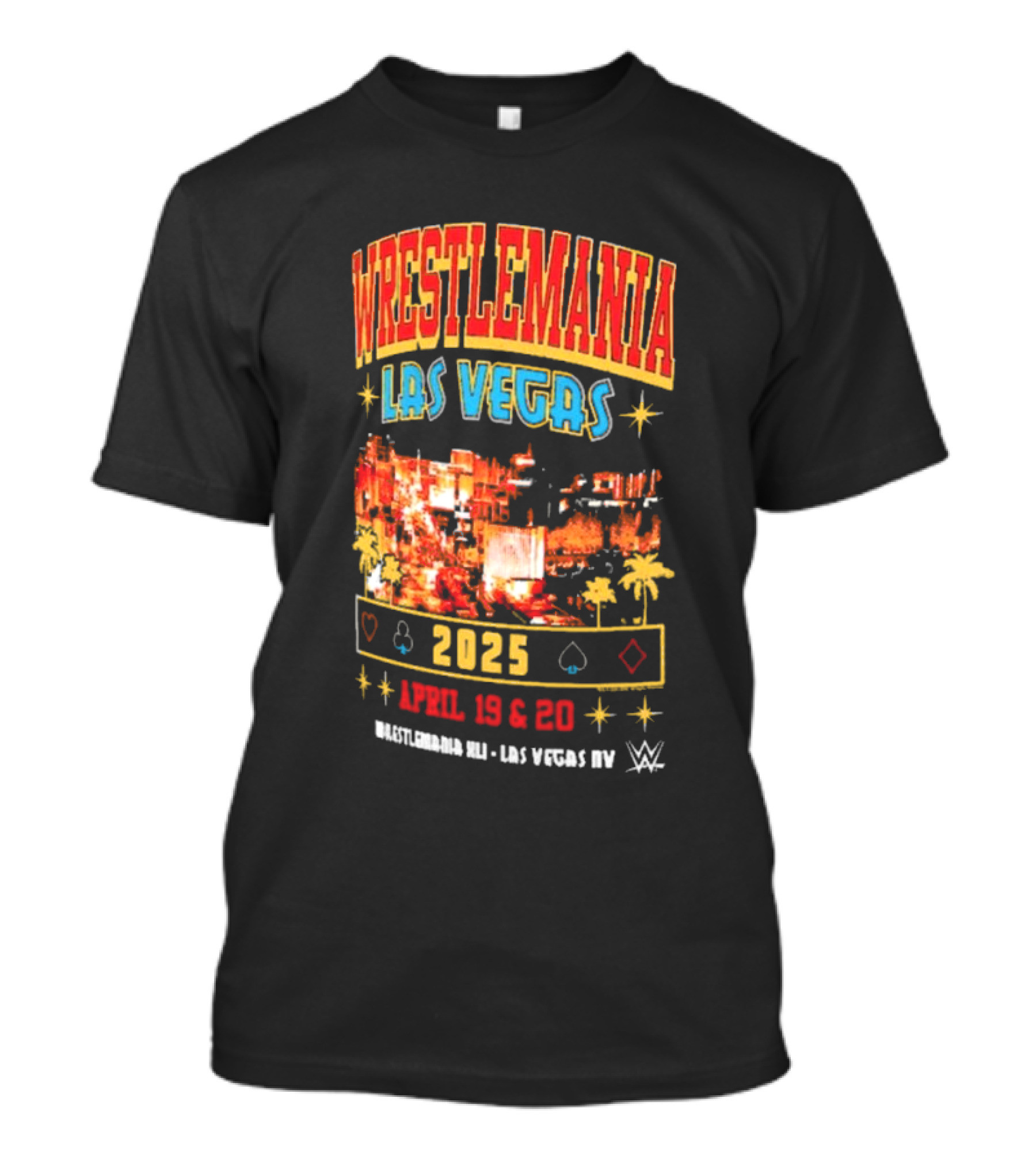 Wrestlemania Las Vegas 2025 April 19 And 20 Skyline WWE Event Ripple Junction T-Shirt