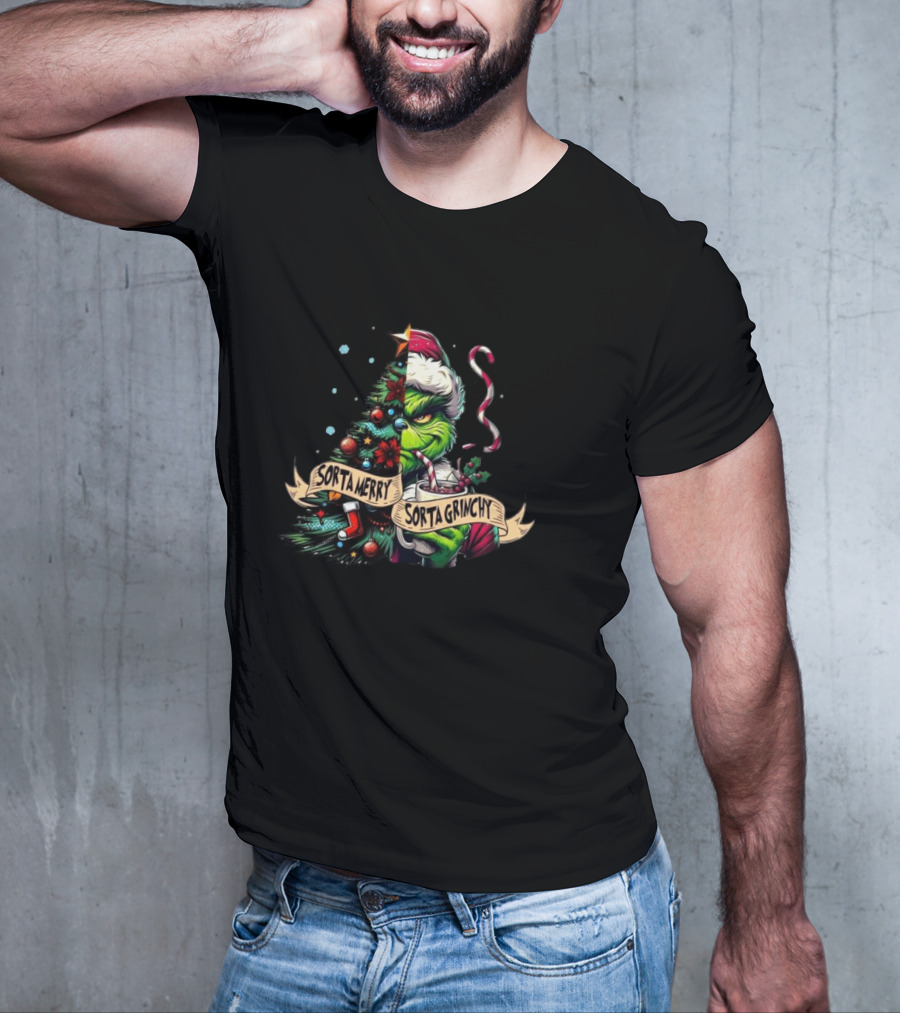 Sorta Merry Sorta Grinchy Grinch Christmas T-Shirt