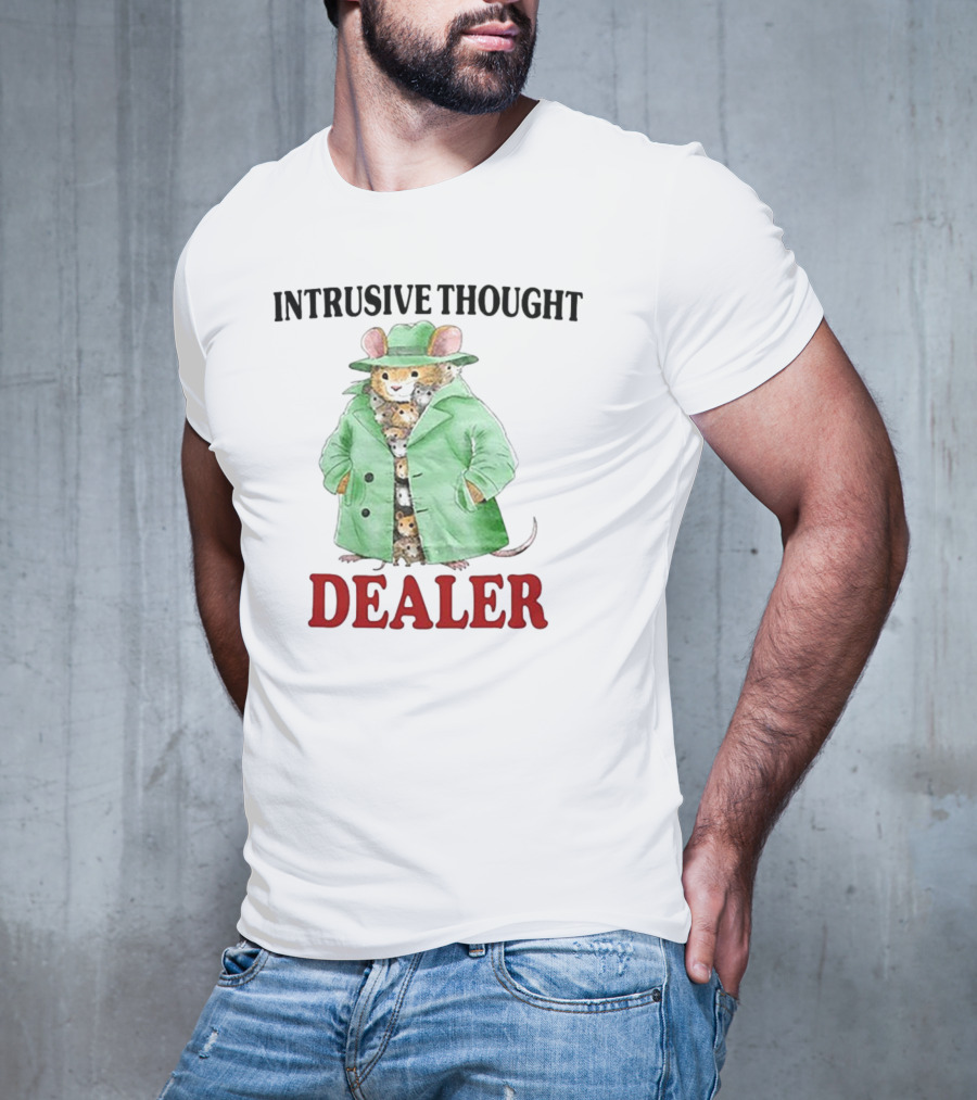 Intrusive Thought Dealer Mouse In Trench Coat T-Shirt
