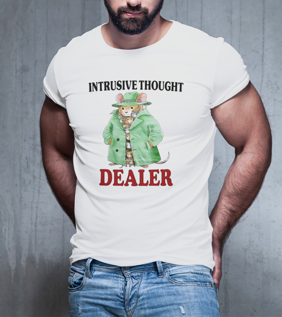 Intrusive Thought Dealer Mouse In Trench Coat T-Shirt