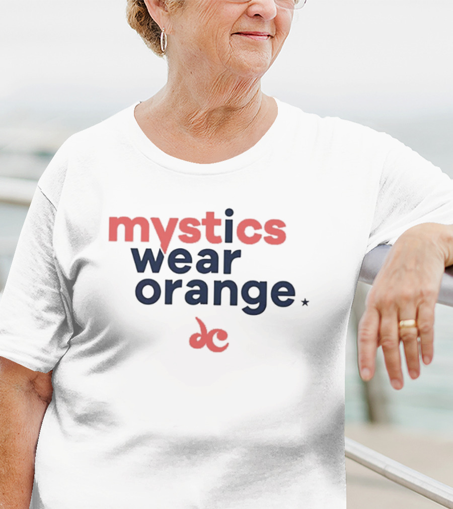 Mystics Wear Orange Karlie Samuelson Washington Mystics Promotion T-Shirt