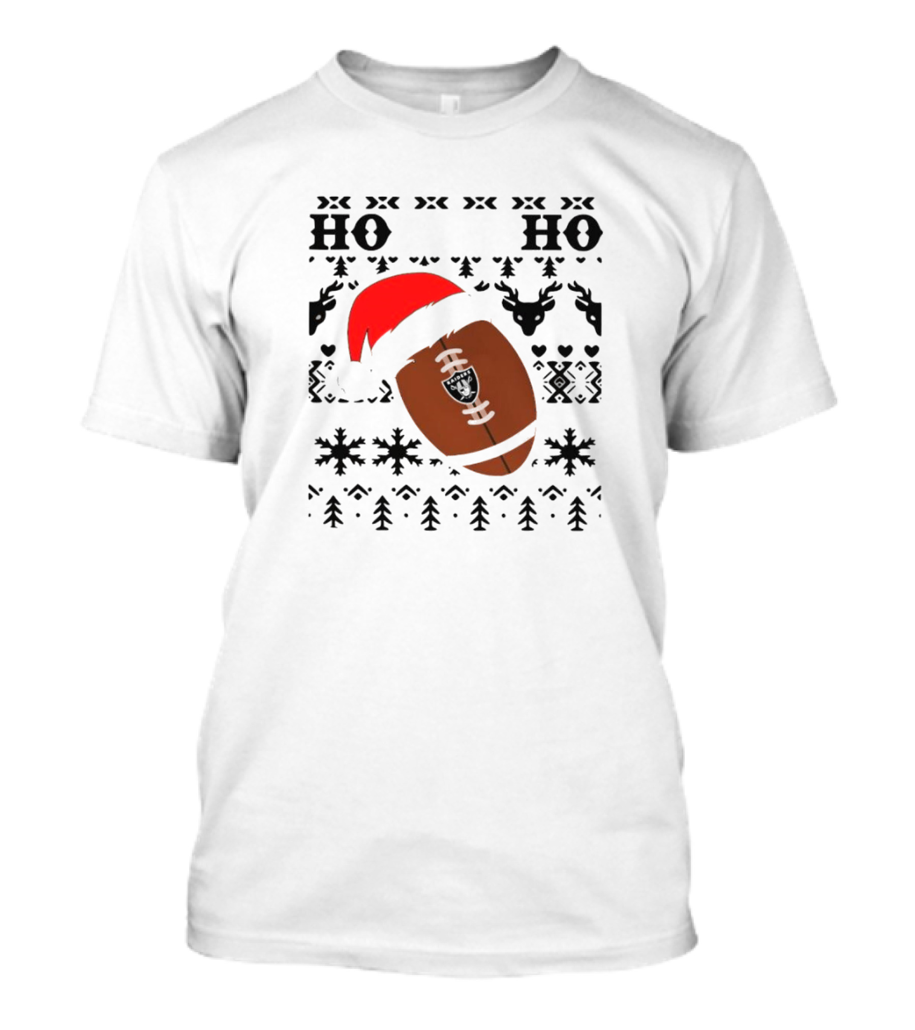 Las Vegas Raiders Football Santa Claus Ho Ho Ho Christmas NFL T-Shirt