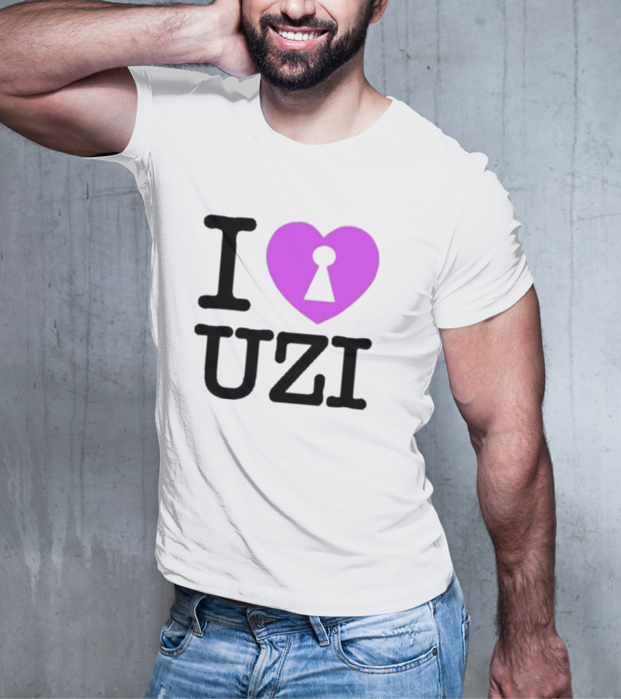 I Love Heart Keyhole Uzi T-Shirt