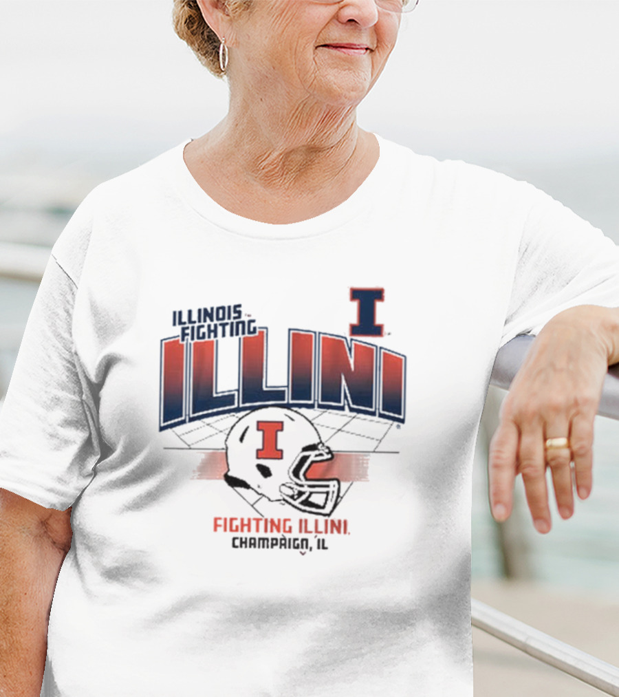 Illinois Fighting Illini Football Helmet Champaign IL T-Shirt