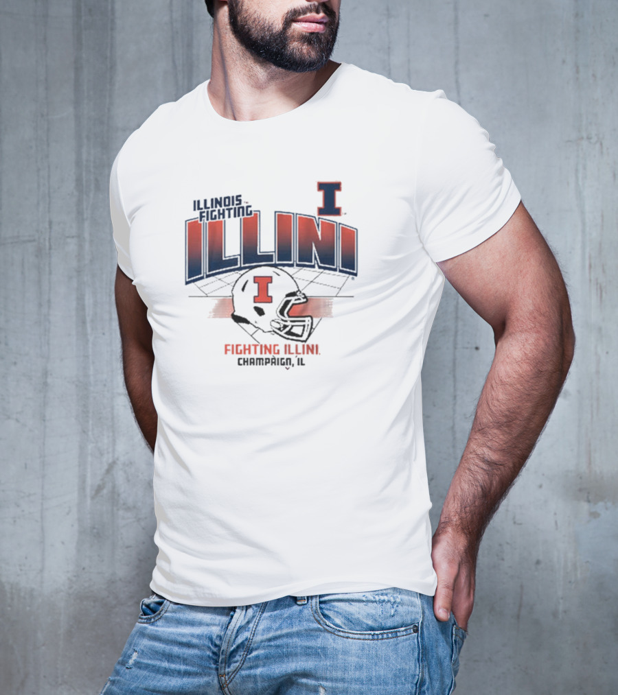 Illinois Fighting Illini Football Helmet Champaign IL T-Shirt