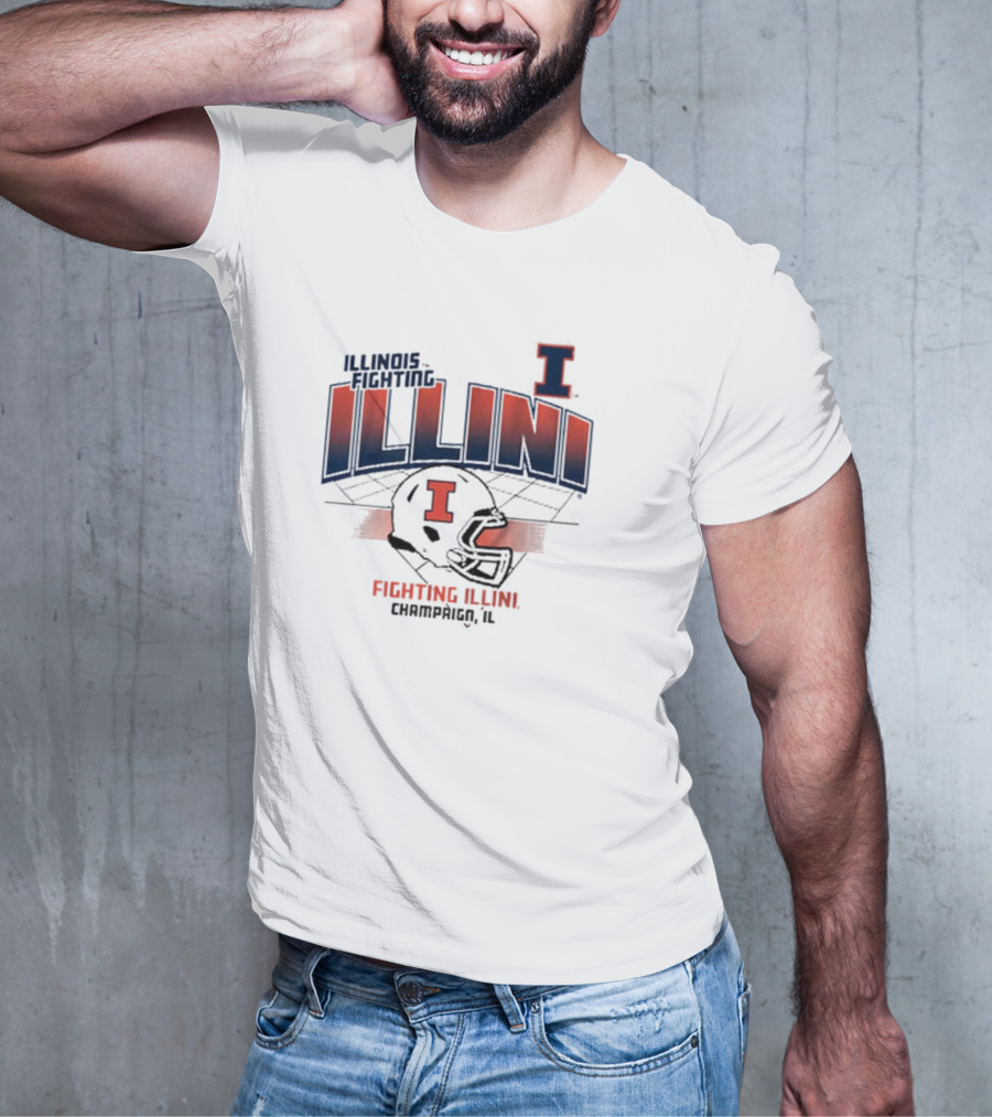 Illinois Fighting Illini Football Helmet Champaign IL T-Shirt