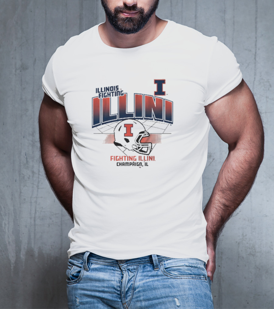 Illinois Fighting Illini Football Helmet Champaign IL T-Shirt
