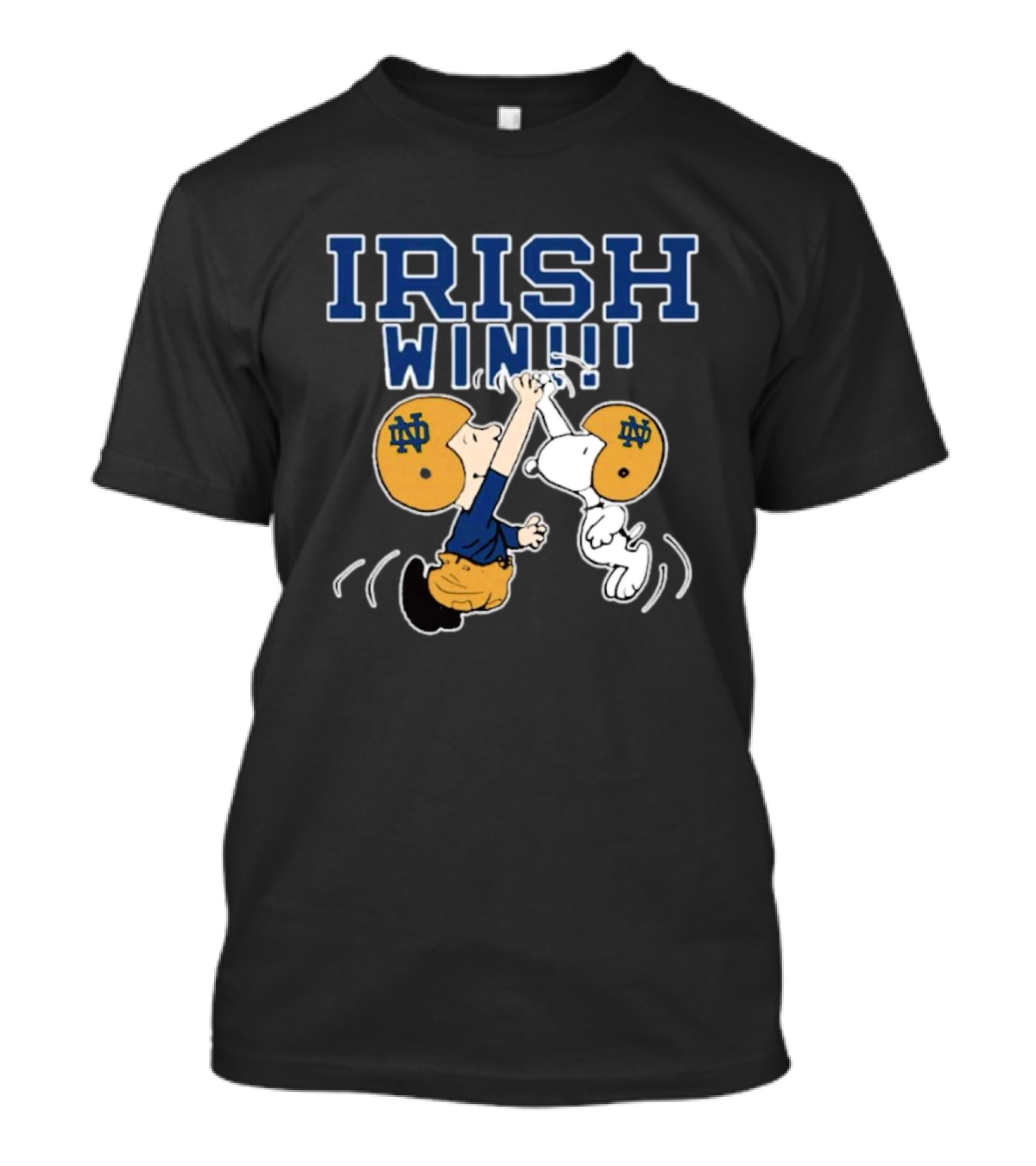 Charlie And Snoopy High Five Notre Dame Fighting Irish Win T-Shirt
