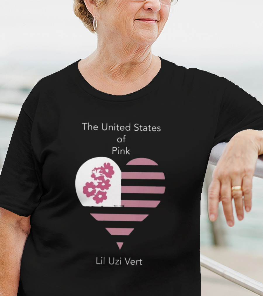 Lil Uzi Vert Heart Pink Stripes Flowers United States Of Pink T-Shirt