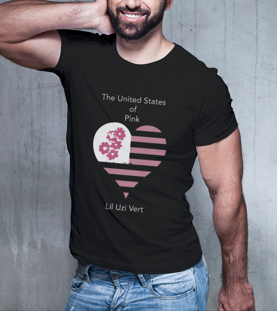 Lil Uzi Vert Heart Pink Stripes Flowers United States Of Pink T-Shirt
