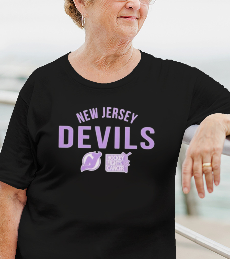 New Jersey Devils Hockey Fights Cancer T-Shirt