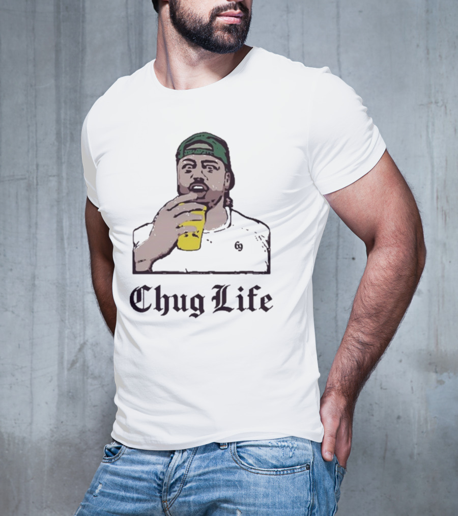 Campeche Collective Chug Life David Bakhtiari FootballPlayer With Yellow Cup T-Shirt