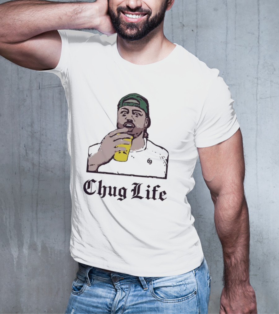 Campeche Collective Chug Life David Bakhtiari FootballPlayer With Yellow Cup T-Shirt