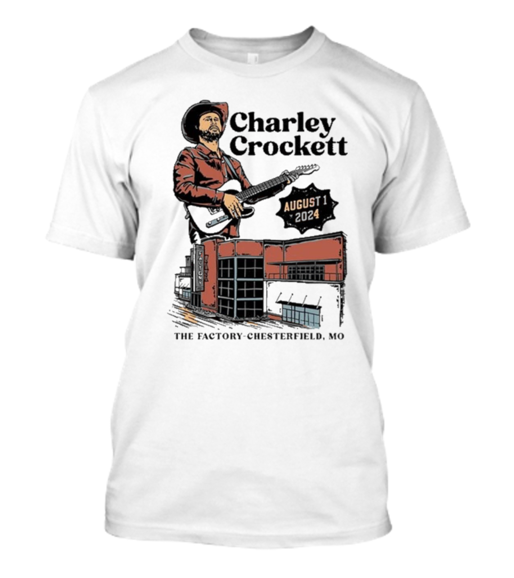 Charley Crockett Live At The Factory Chesterfield Missouri August 1 T-Shirt