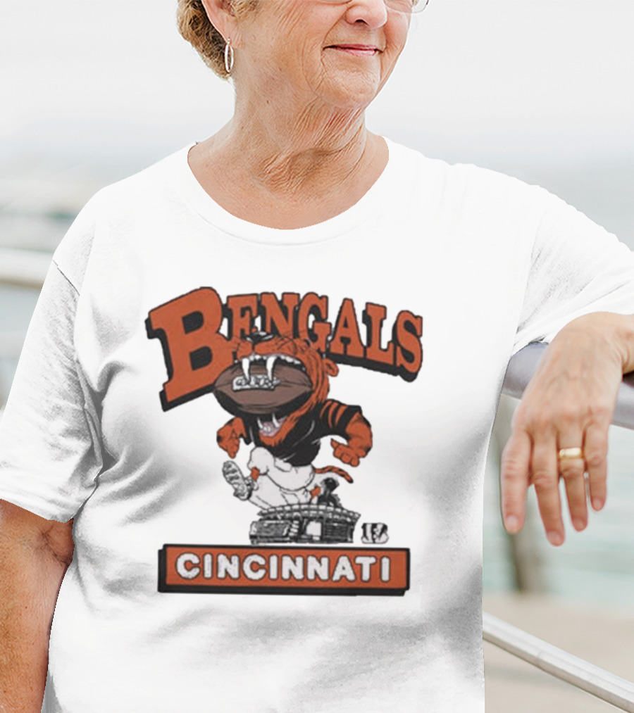 Cincinnati Bengals Mascot Jumping Over Stadium T-Shirt