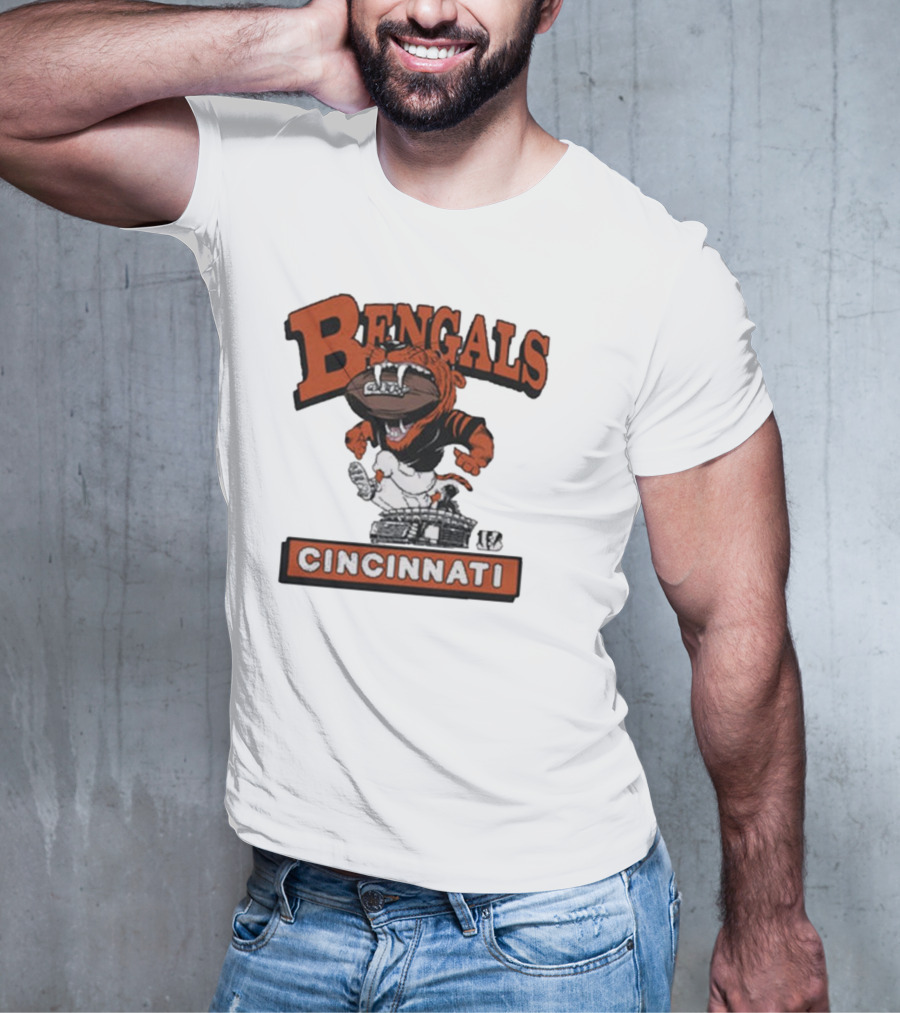Cincinnati Bengals Mascot Jumping Over Stadium T-Shirt