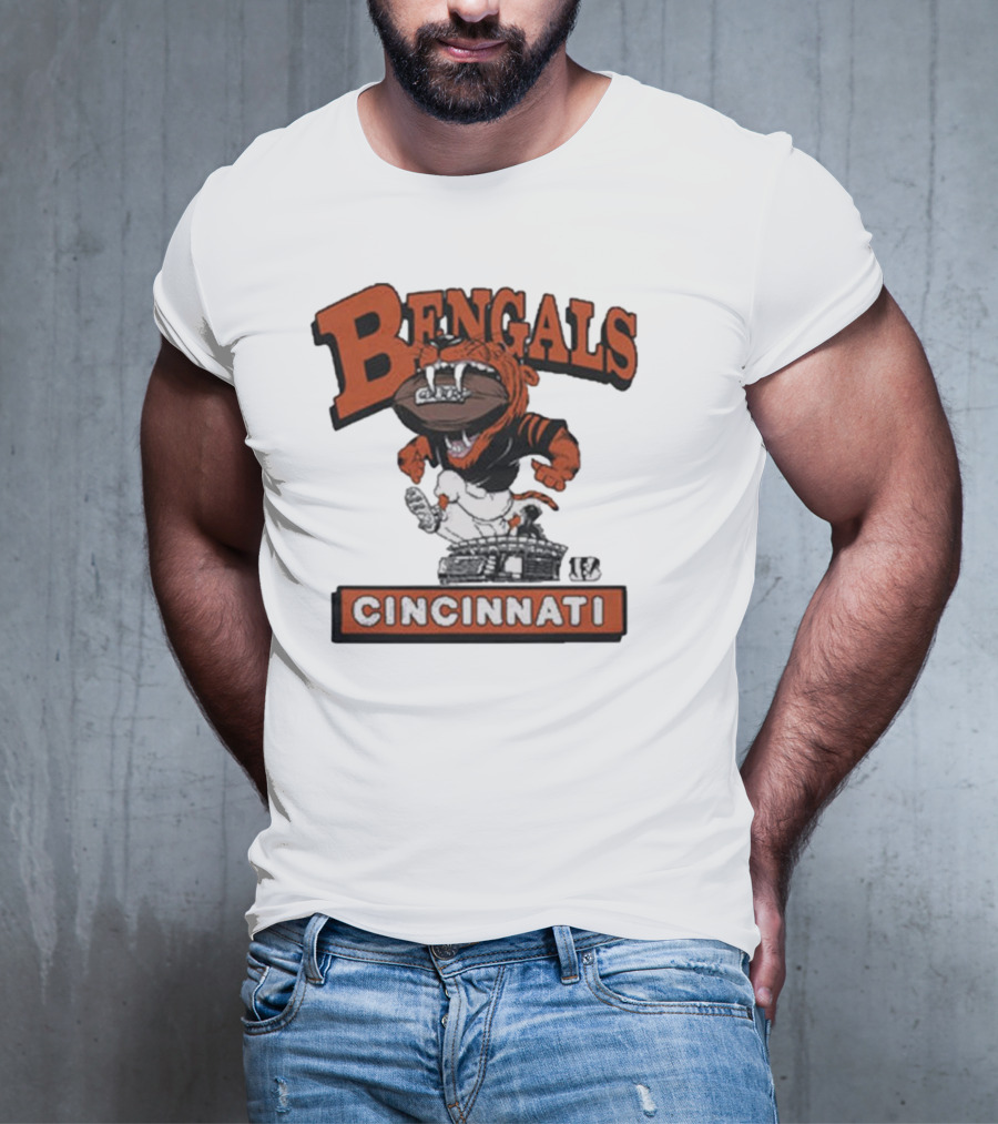 Cincinnati Bengals Mascot Jumping Over Stadium T-Shirt