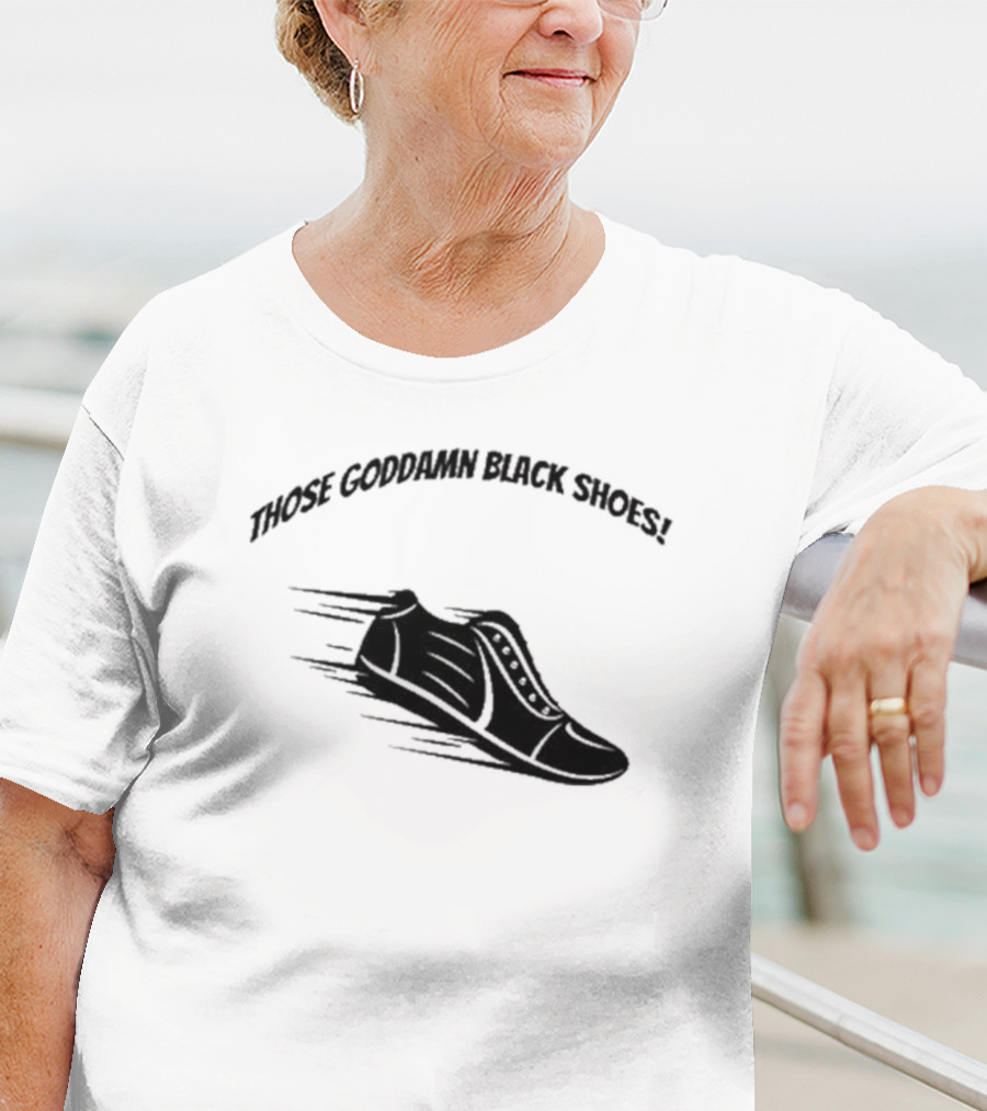 Forensic Files Those Goddamn Black Shoes Sneakers Racing Motif T-Shirt