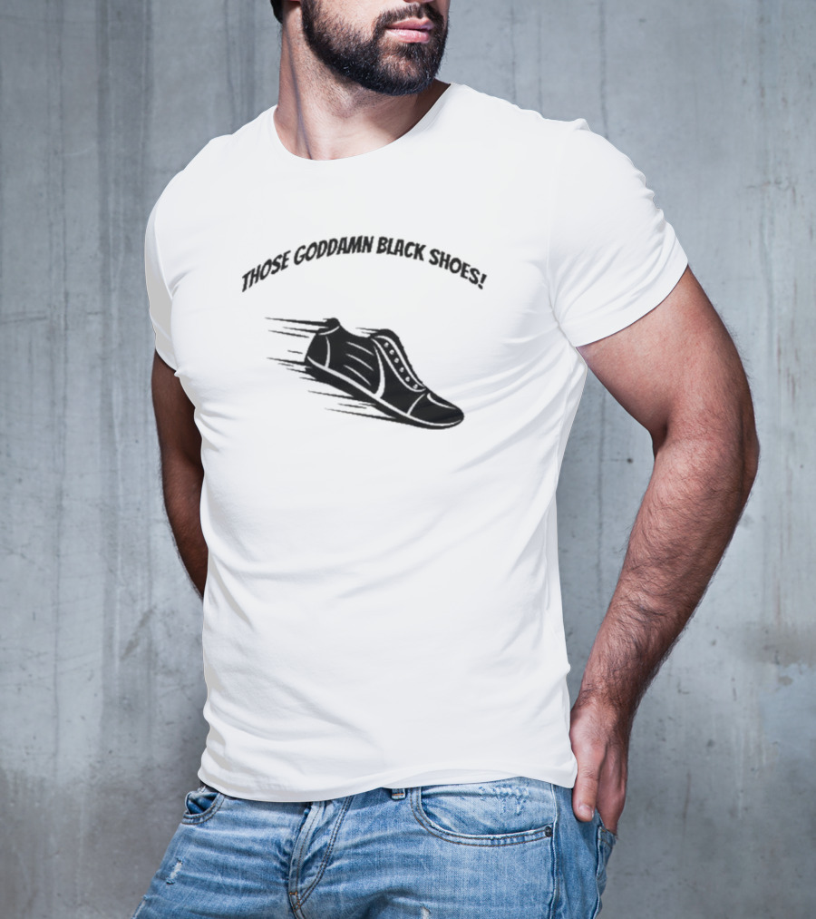 Forensic Files Those Goddamn Black Shoes Sneakers Racing Motif T-Shirt