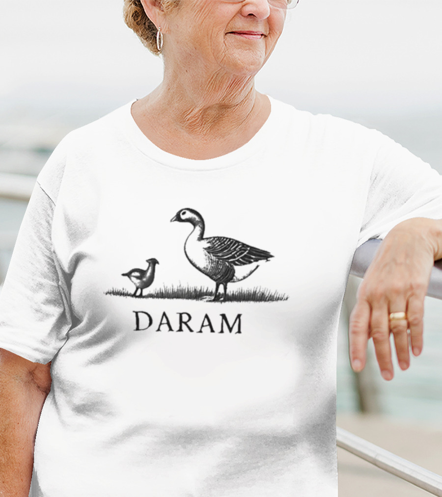 Goose Daram With Black And White Bird T-Shirt
