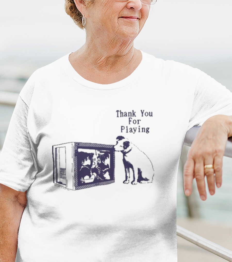 Thank You For Playing Dog Watching TV Nostalgia T-Shirt