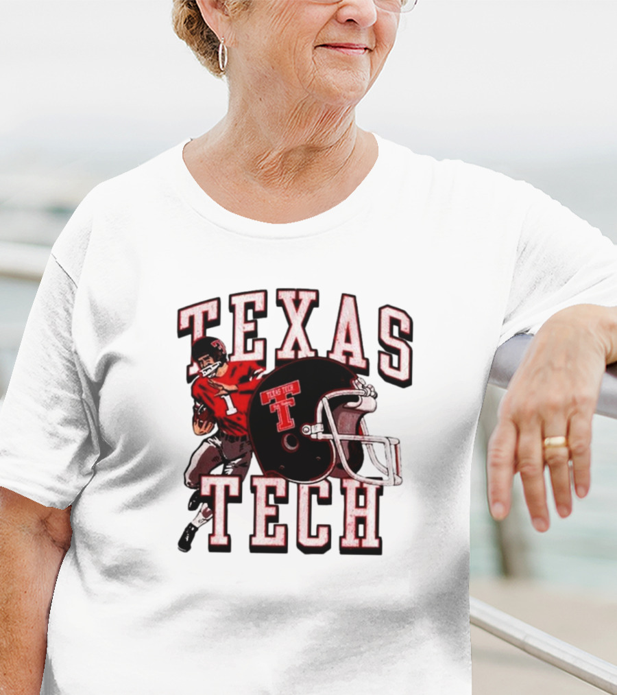 Texas Tech Red Raiders Football Player And Helmet T-Shirt